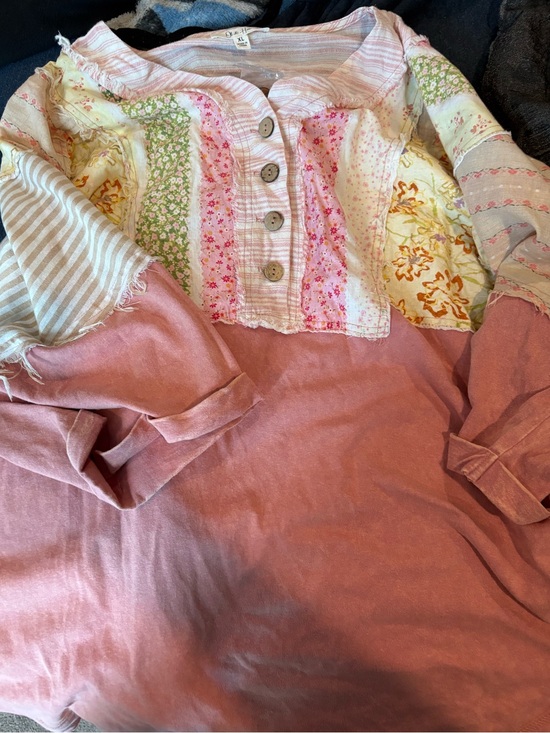 Oli & Hali Tops - Patchwork Button-Front top
